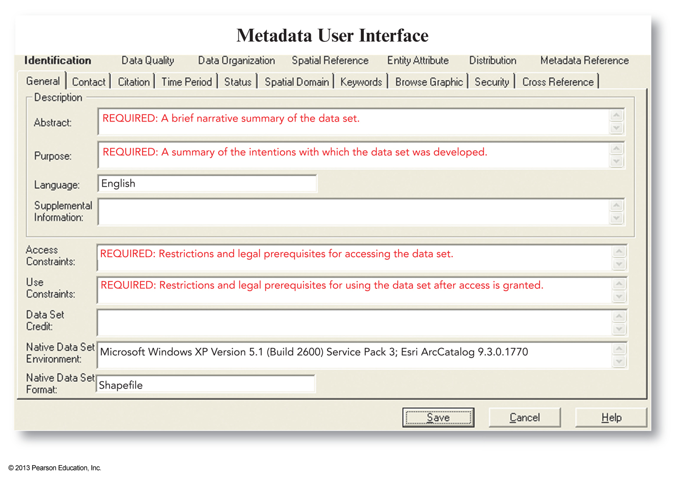 ArcGIS's metadata module